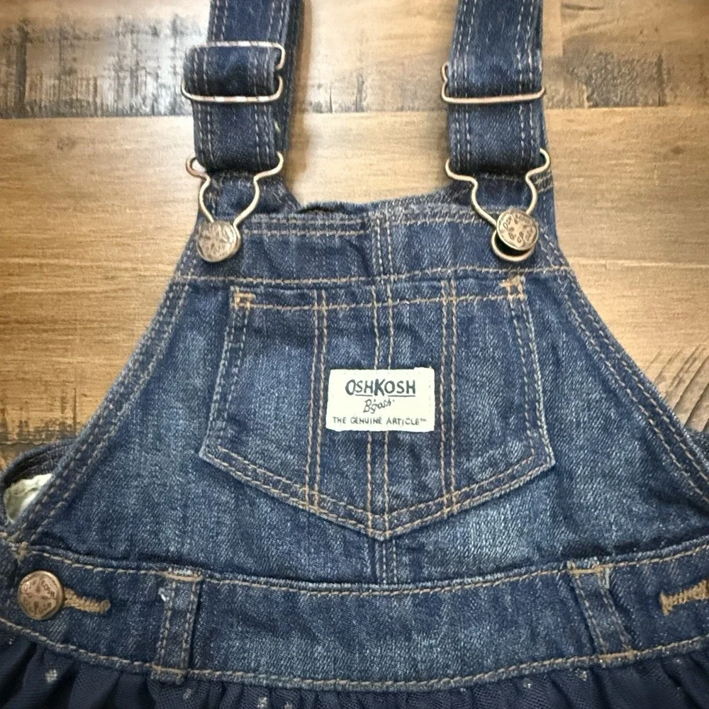 Oshkosh B'Gosh Girls Denim Jumper Tutu Skirt ‎ 24 Months